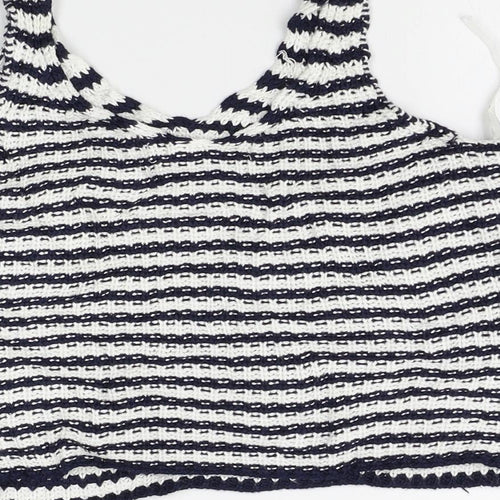 Atmosphere Womens White Striped  Vest Jumper Size 10