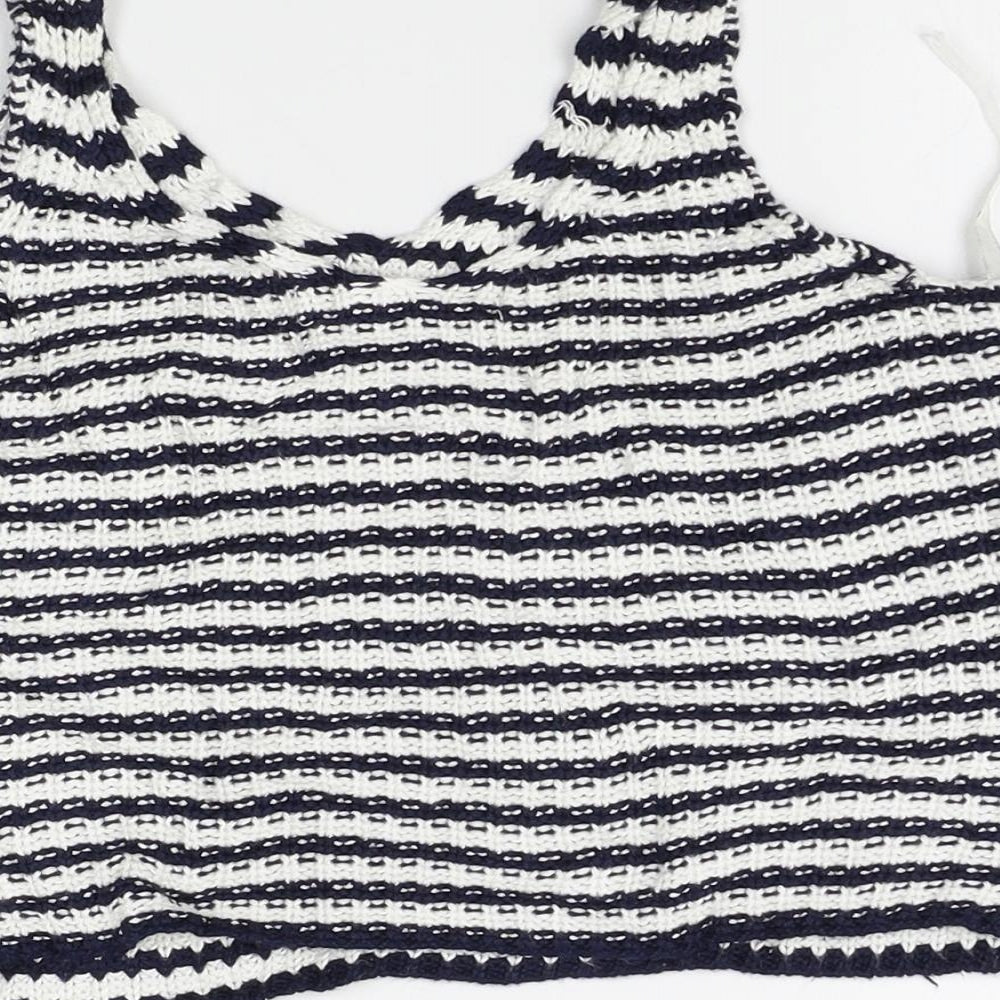 Atmosphere Womens White Striped  Vest Jumper Size 10