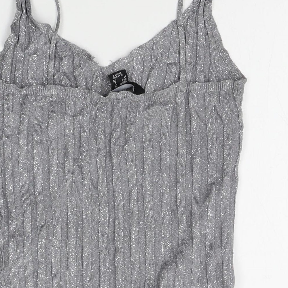 Atmosphere Womens Silver Striped  Camisole Tank Size 6