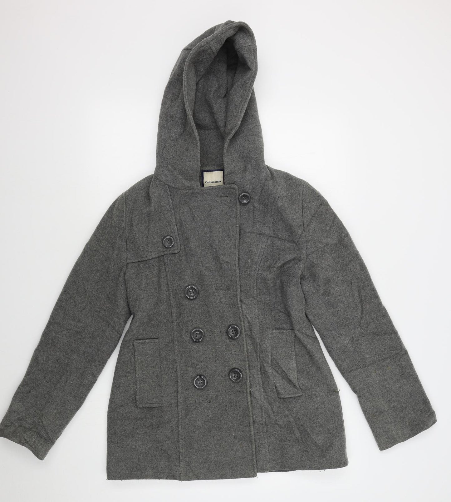 Croft & Barrow Womens Grey   Pea Coat Coat Size S