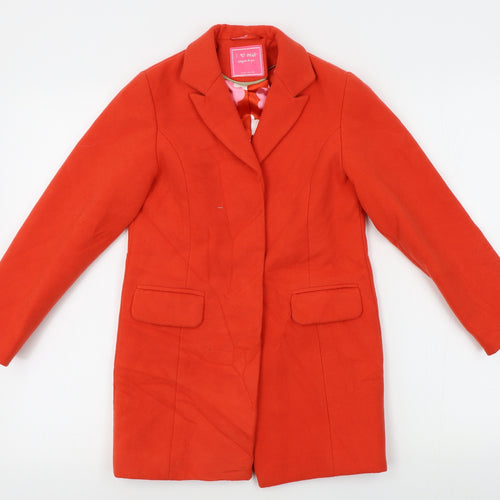 NEXT Girls Orange   Overcoat Coat Size 7-8 Years