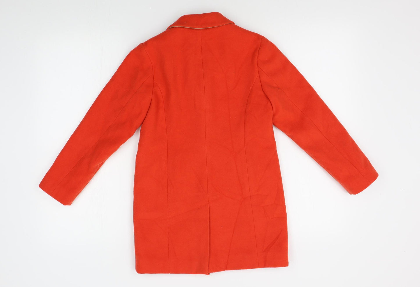 NEXT Girls Orange   Overcoat Coat Size 7-8 Years