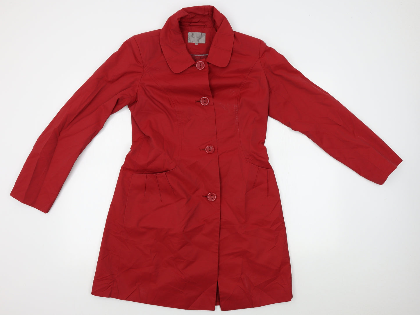 John Lewis Womens Red   Overcoat Coat Size 12