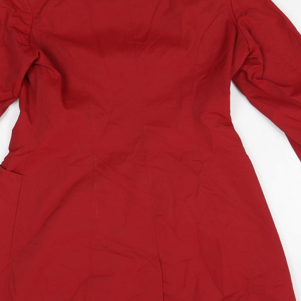 John Lewis Womens Red   Overcoat Coat Size 12