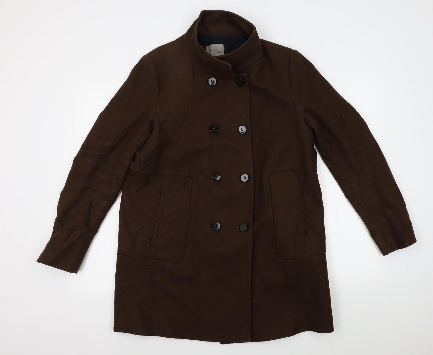 Zara Womens Brown   Overcoat Coat Size L