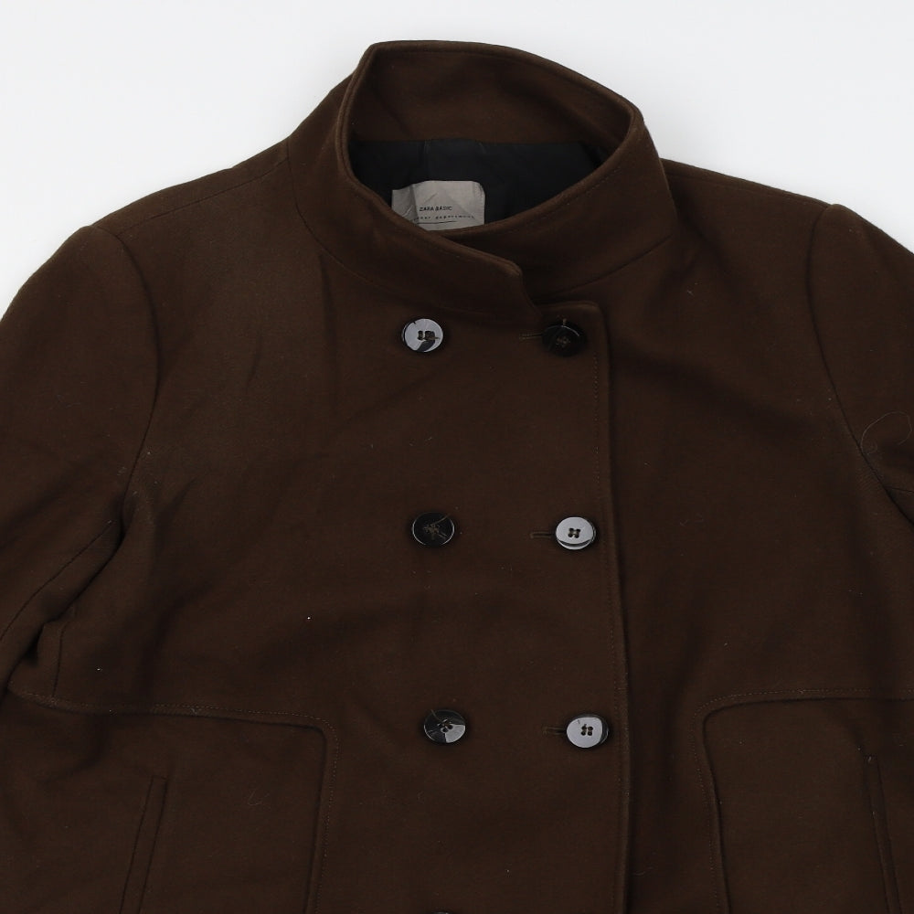 Zara Womens Brown   Overcoat Coat Size L