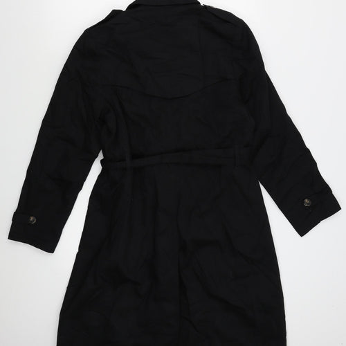 Linea Womens Black   Overcoat Coat Size 14