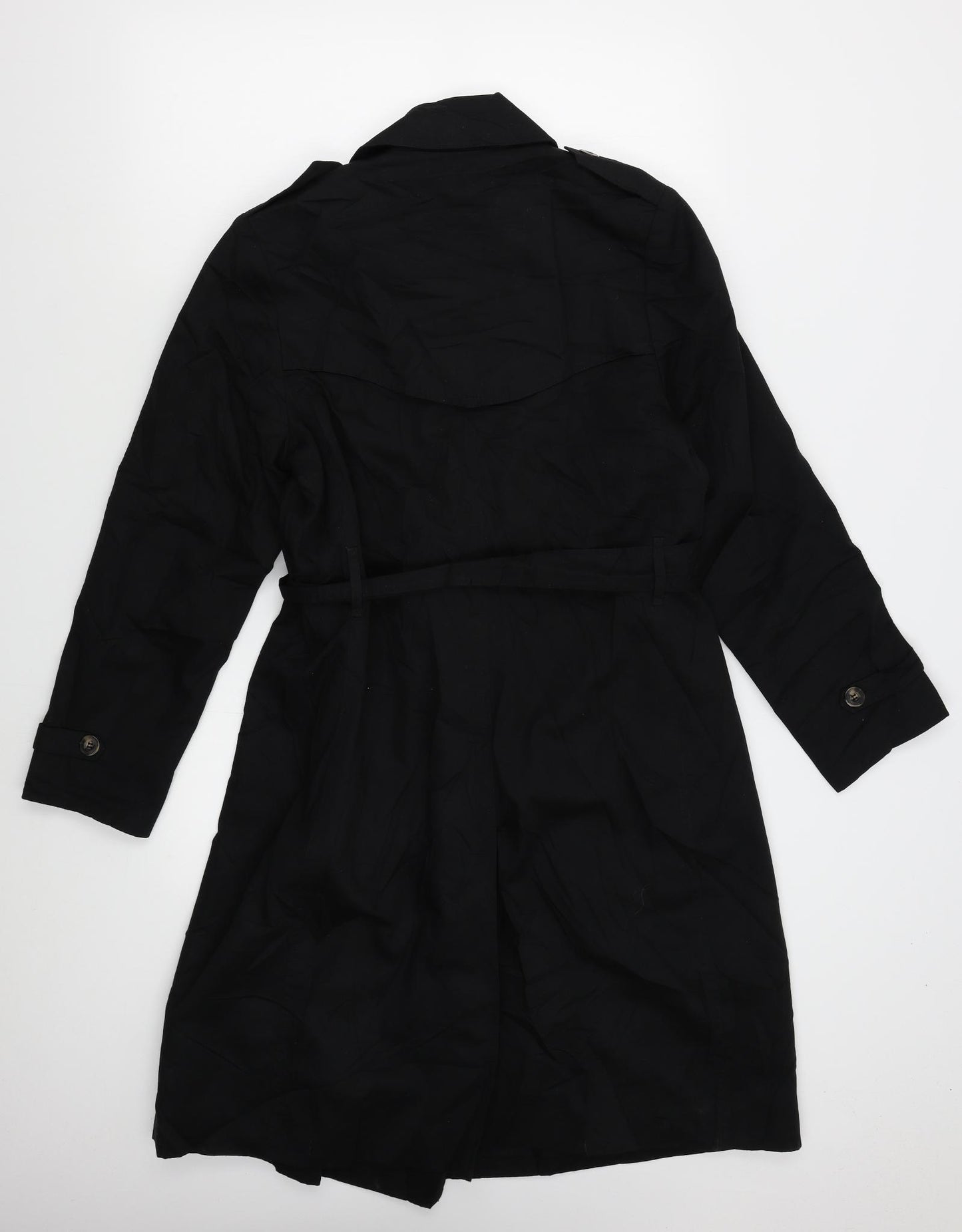 Linea Womens Black   Overcoat Coat Size 14
