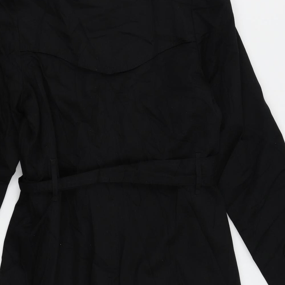 Linea Womens Black   Overcoat Coat Size 14