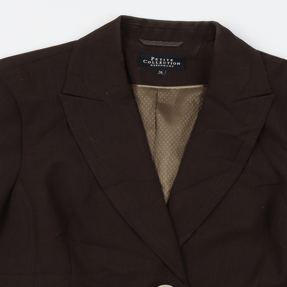 Debenhams Womens Brown   Jacket Blazer Size 16