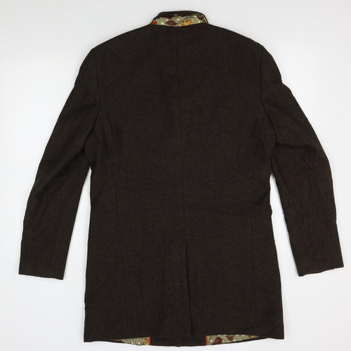 harvey & Jones Mens Brown   Overcoat Blazer Size M