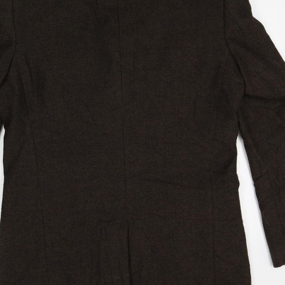 harvey & Jones Mens Brown   Overcoat Blazer Size M