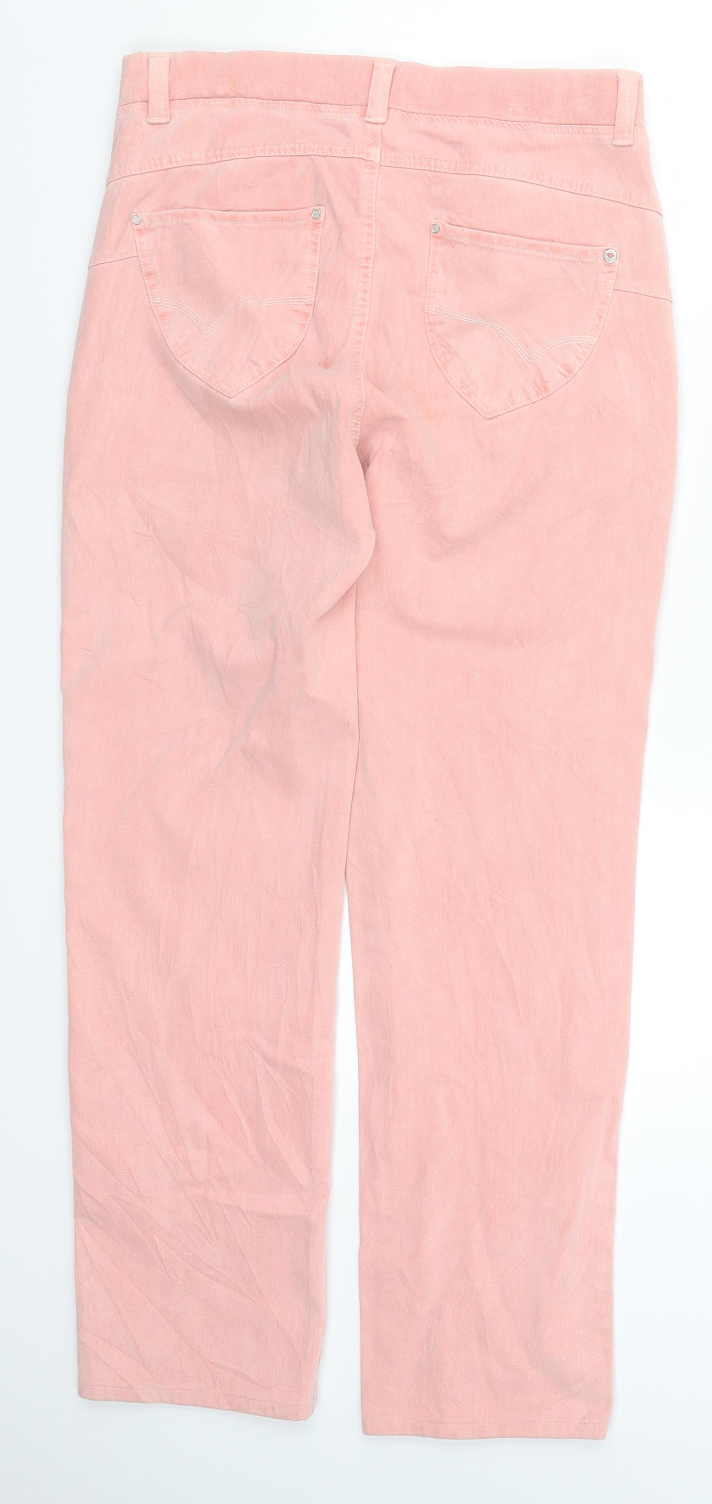 Preworn Womens Pink  Denim Straight Jeans Size 10 L27 in