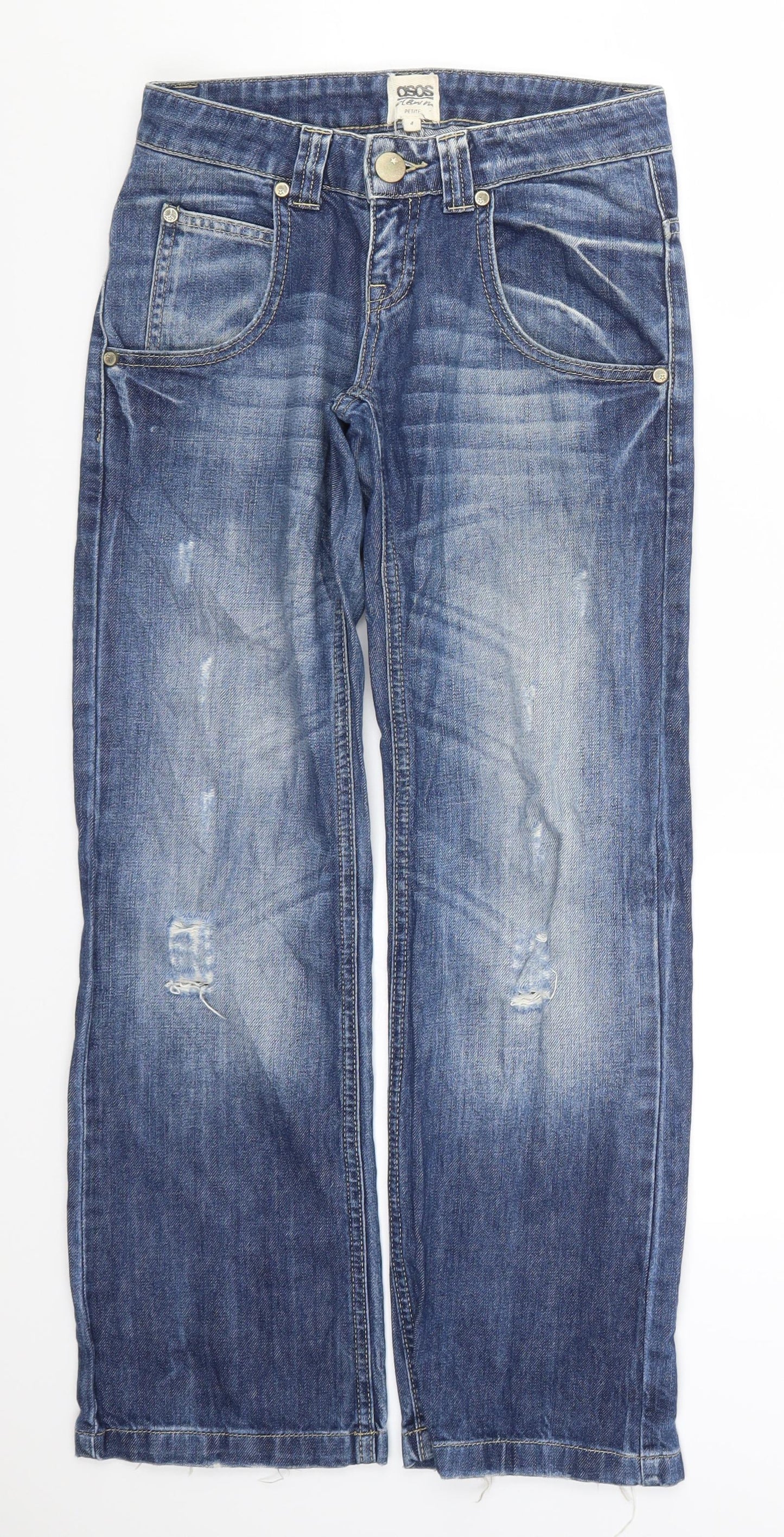 ASOS Womens Blue  Denim Straight Jeans Size 4 L27.5 in