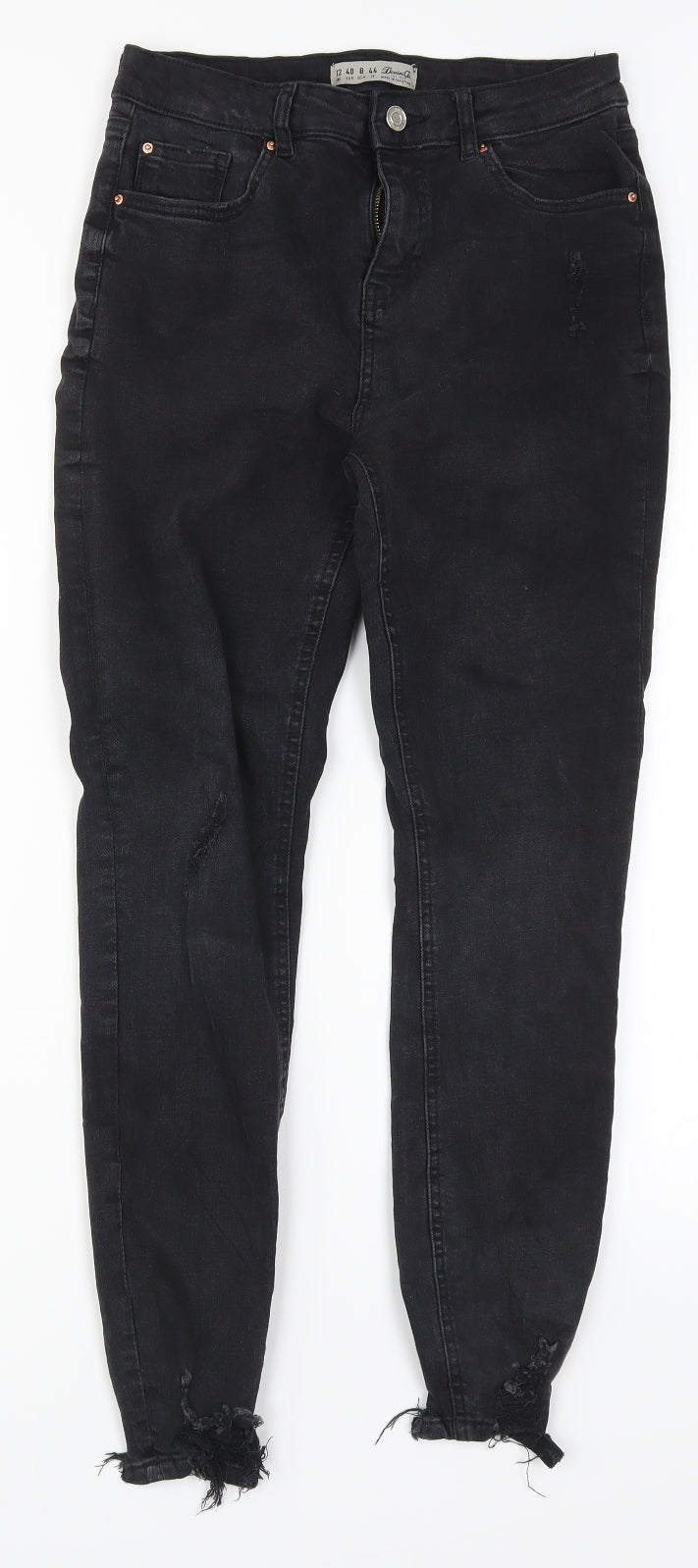 Denim Co Womens Black Denim Skinny Jeans Size 12 L28 in