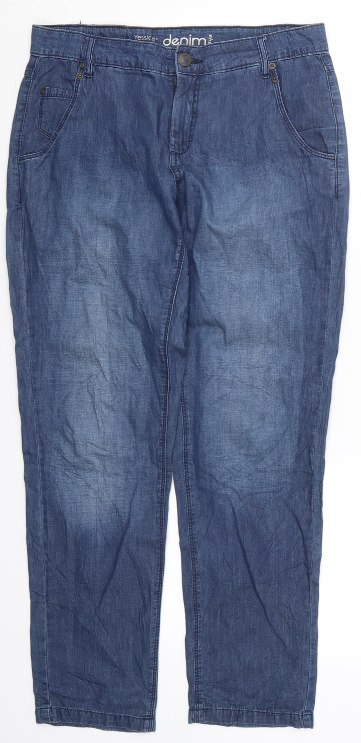 Yessica Womens Blue Denim Tapered Jeans Size 32 in L27 in