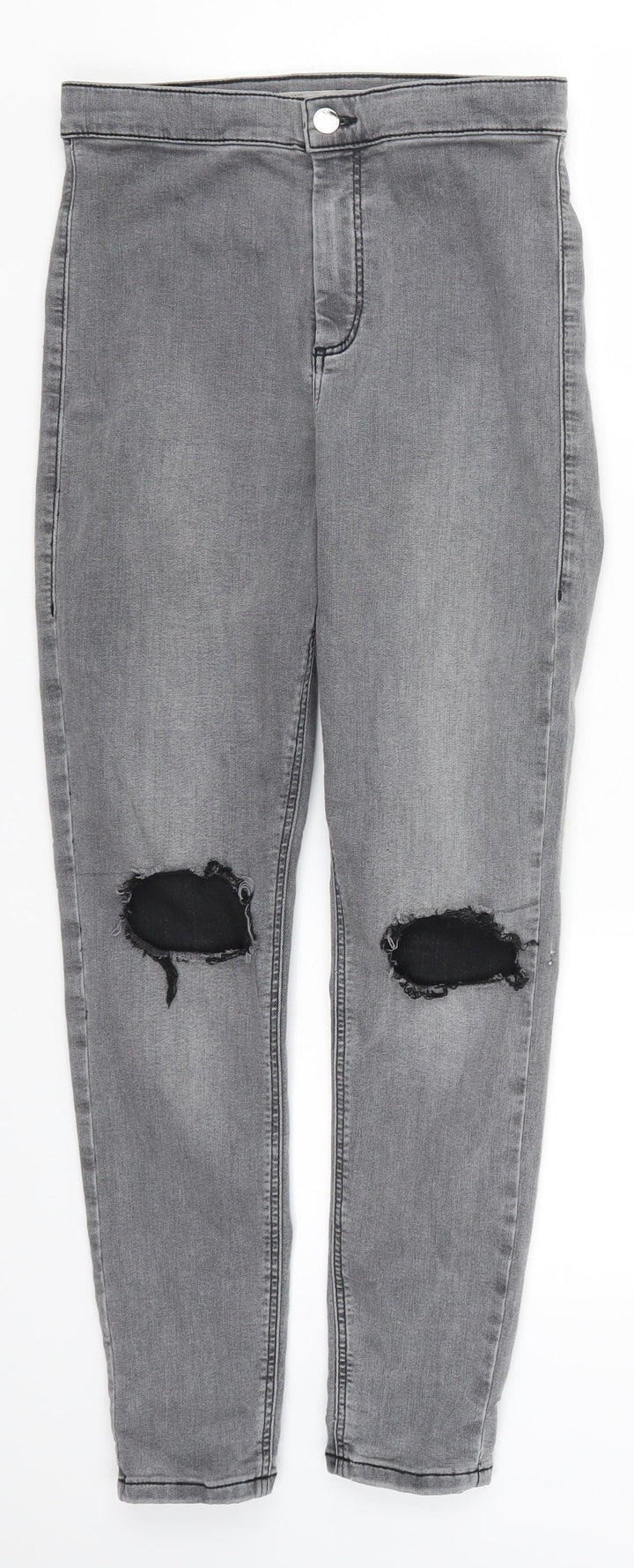 Topshop Womens Grey Denim Skinny Jeans Size 30 in L25 in