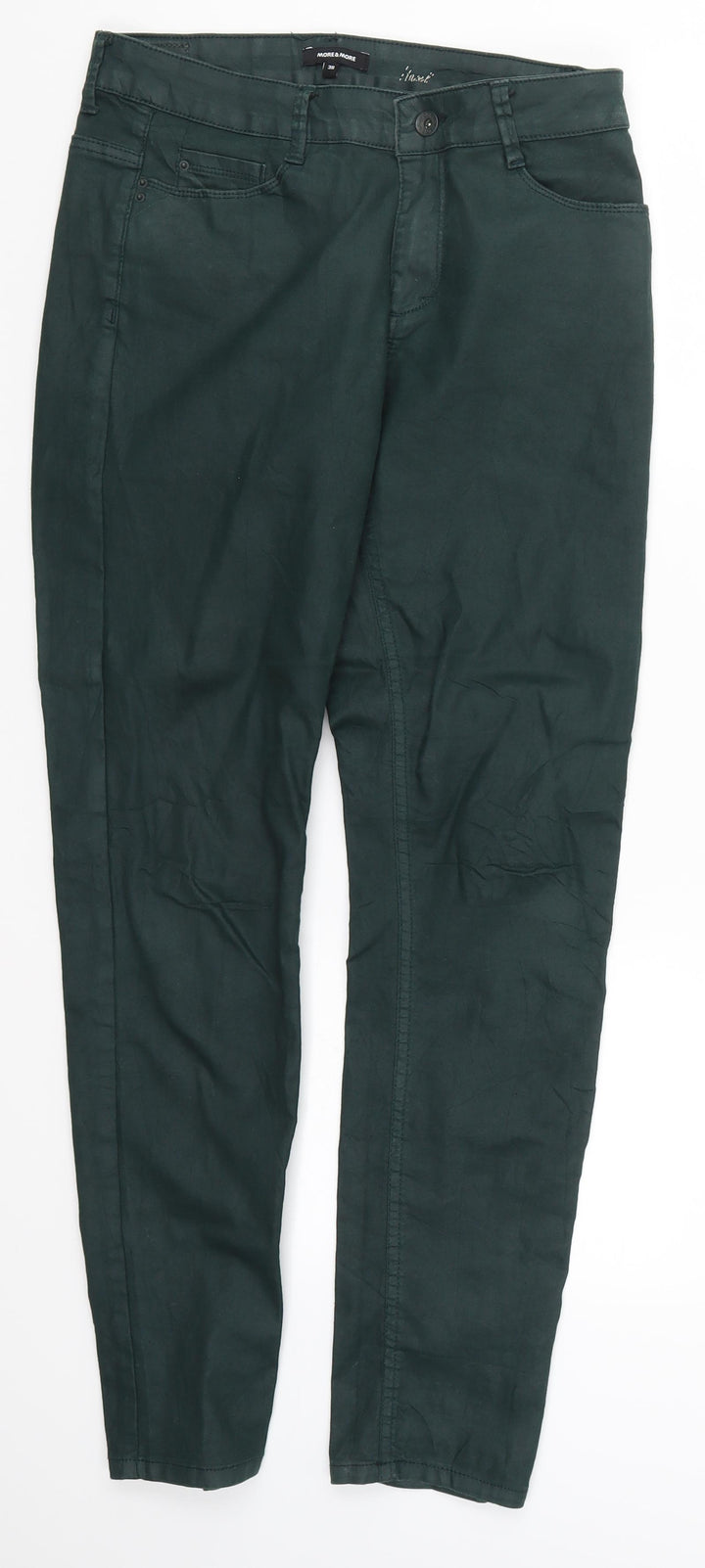 MORE & MORE Womens Green Denim Skinny Jeans Size 12 L30 in