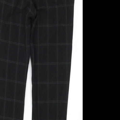 H&M Womens Black Check  Trousers  Size 32 in L25.5 in