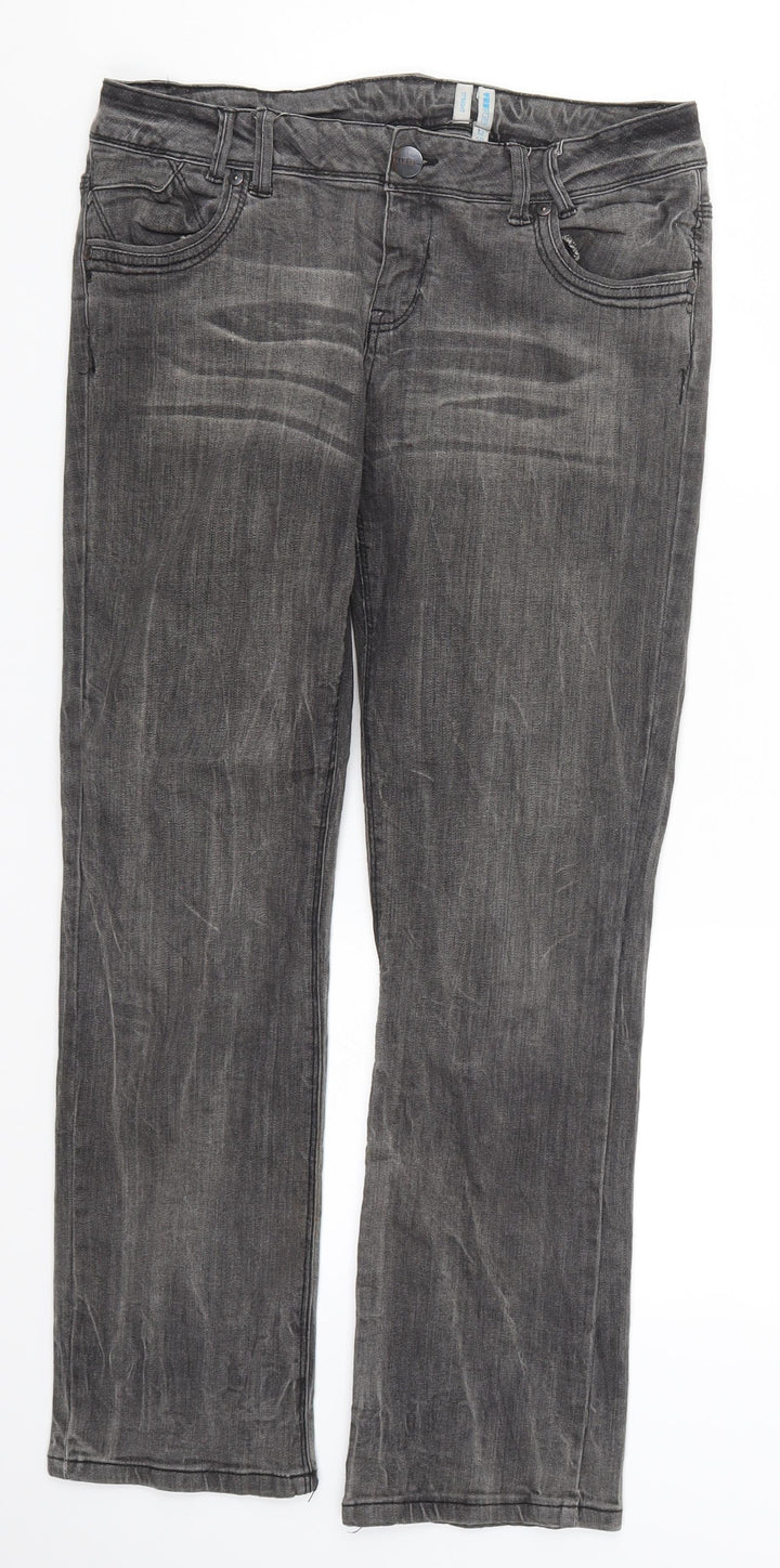 YESYES Womens Grey  Denim Straight Jeans Size 12 L27.5 in