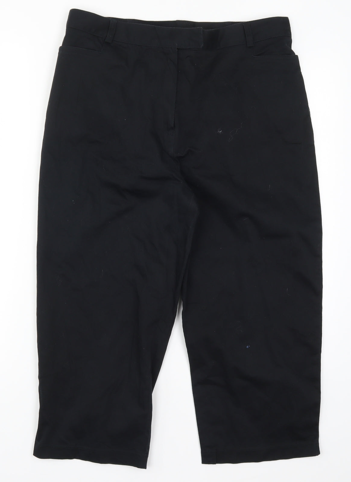 BHS Womens Black   Cropped Trousers Size 16 L20 in