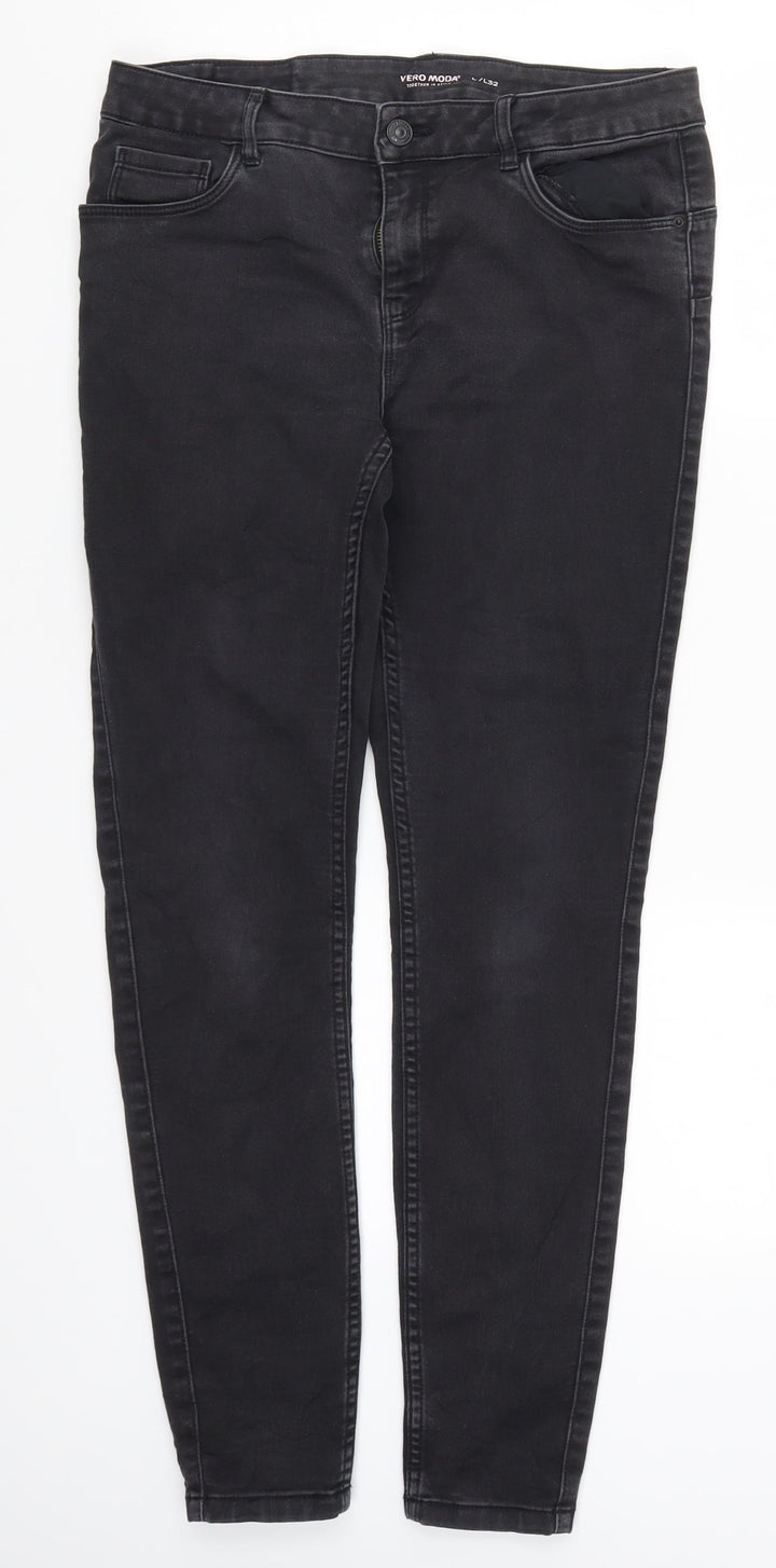 VERO MODA Womens Grey  Denim Skinny Jeans Size 32 in L29 in