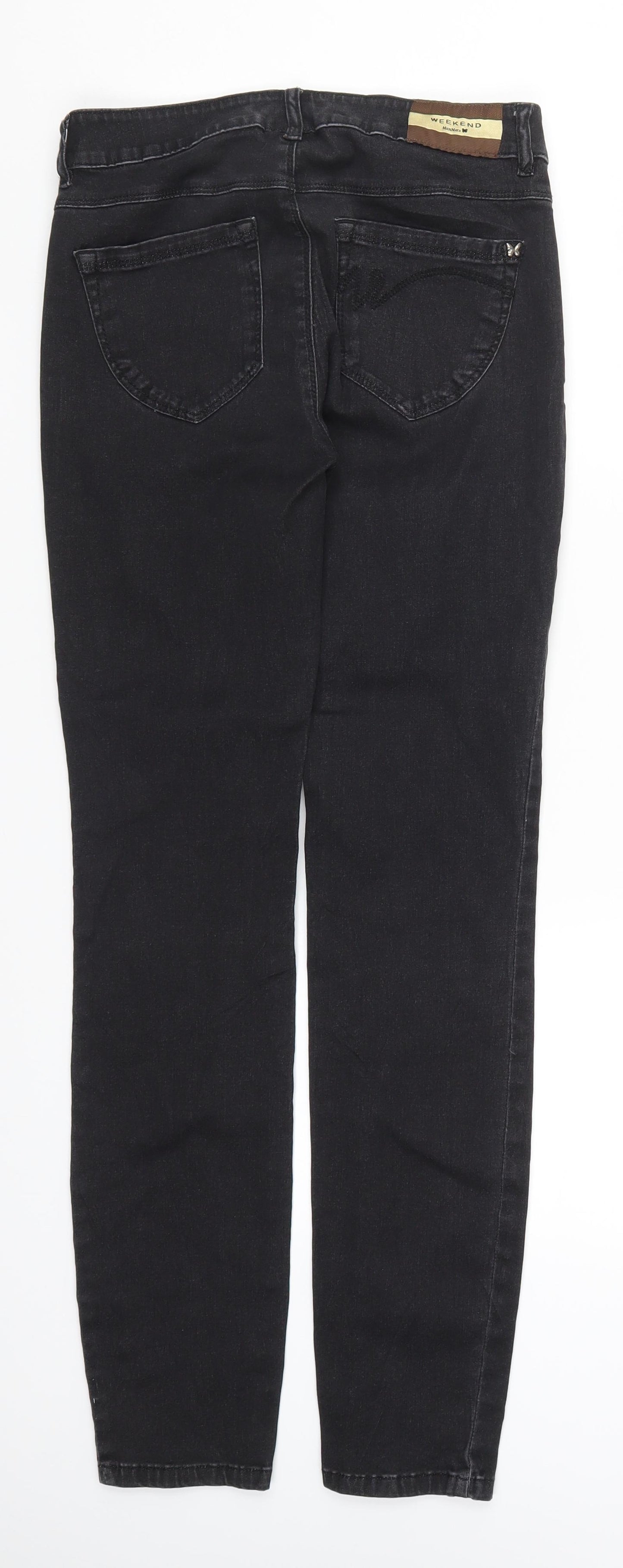 Max Mara Womens Black  Denim Skinny Jeans Size 8 L29 in