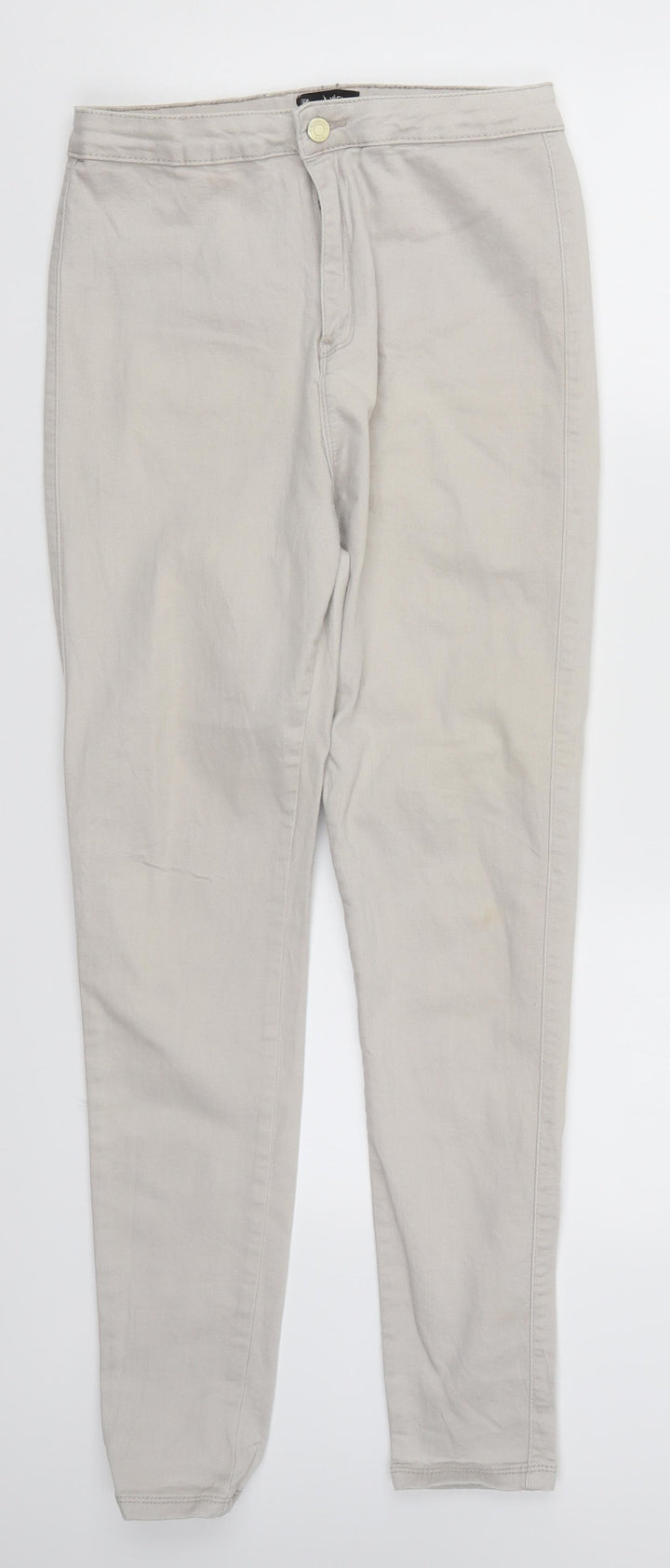Missguided Womens Grey Denim Skinny Jeans Size 14 L28 in