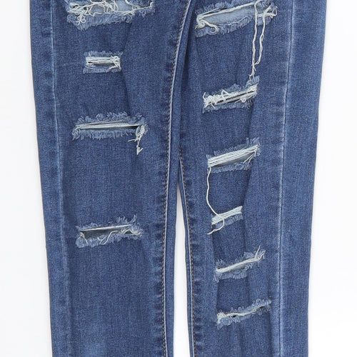 PRETTYLITTLETHING Womens Blue  Denim Skinny Jeans Size 6 L27 in