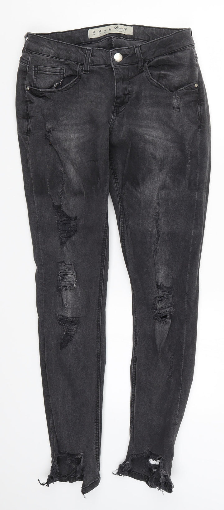 Denim Co Womens Grey Denim Skinny Jeans Size 10 L29 in