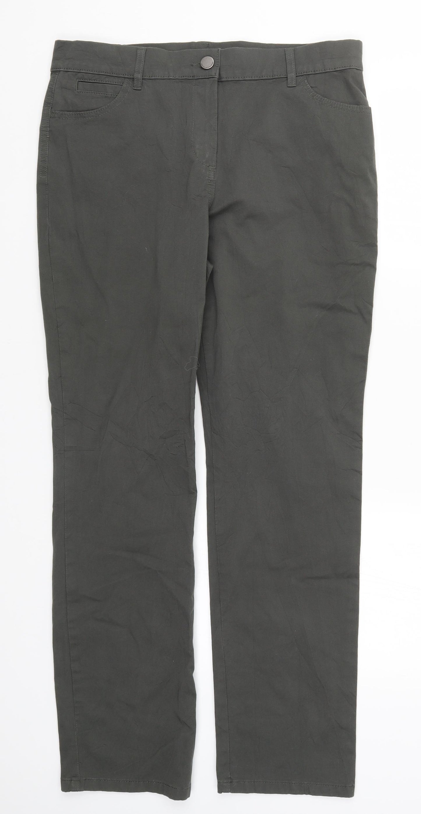Marks and Spencer Womens Green   Trousers  Size 14 L29.5 in