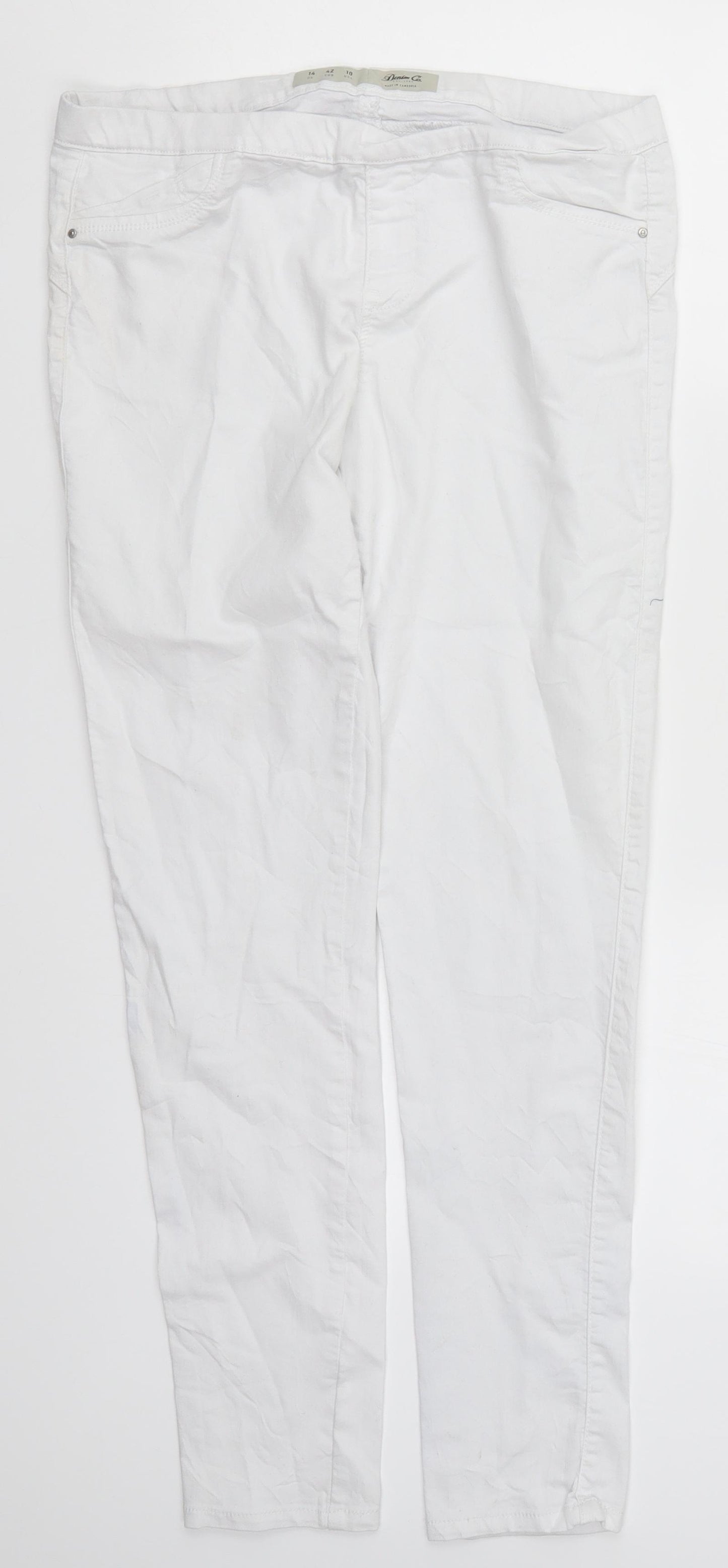 Denim Co Womens White  Denim Jegging Jeans Size 14 L28.5 in