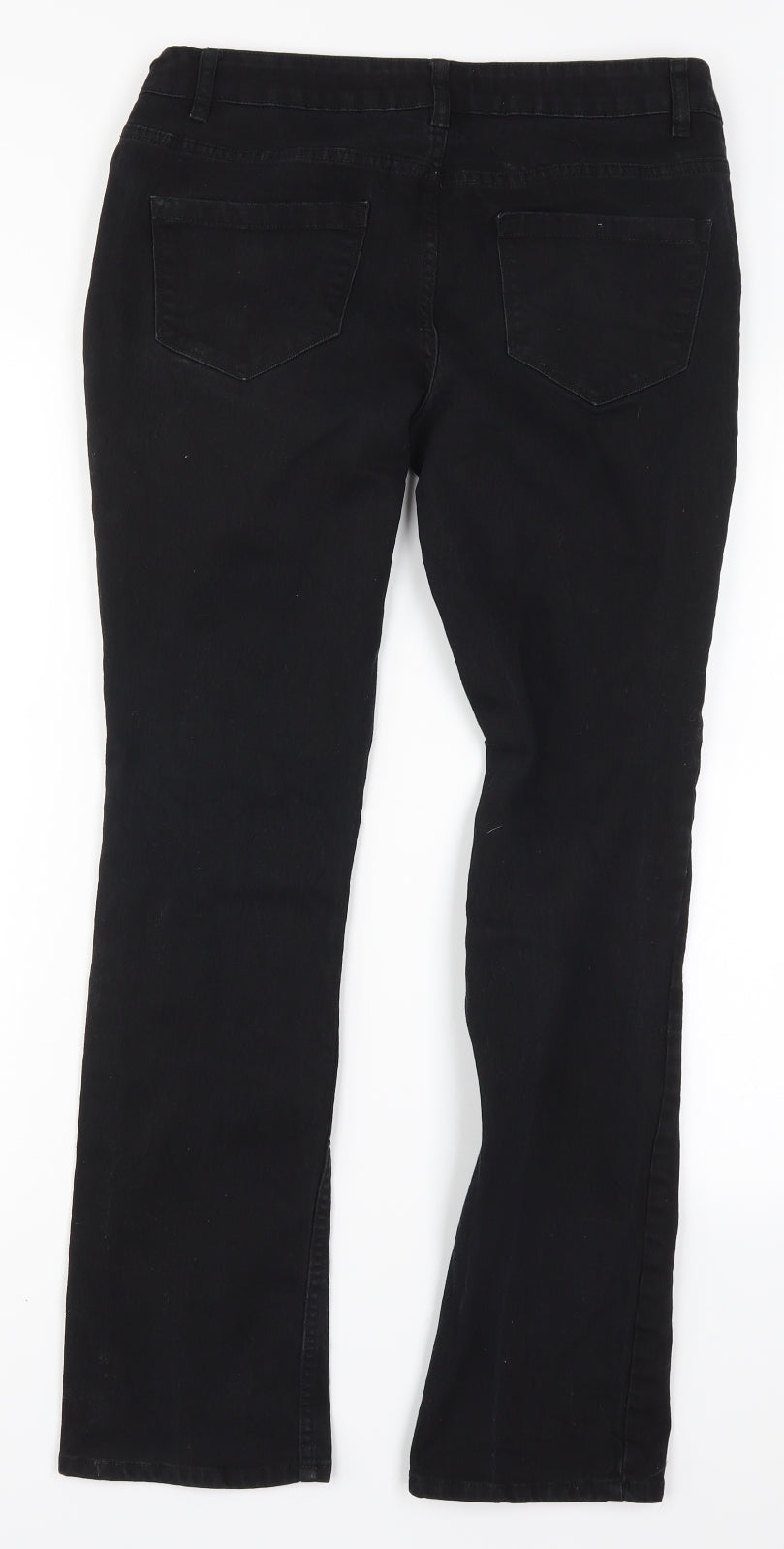 Denim Co Womens Black  Denim Straight Jeans Size 12 L29 in