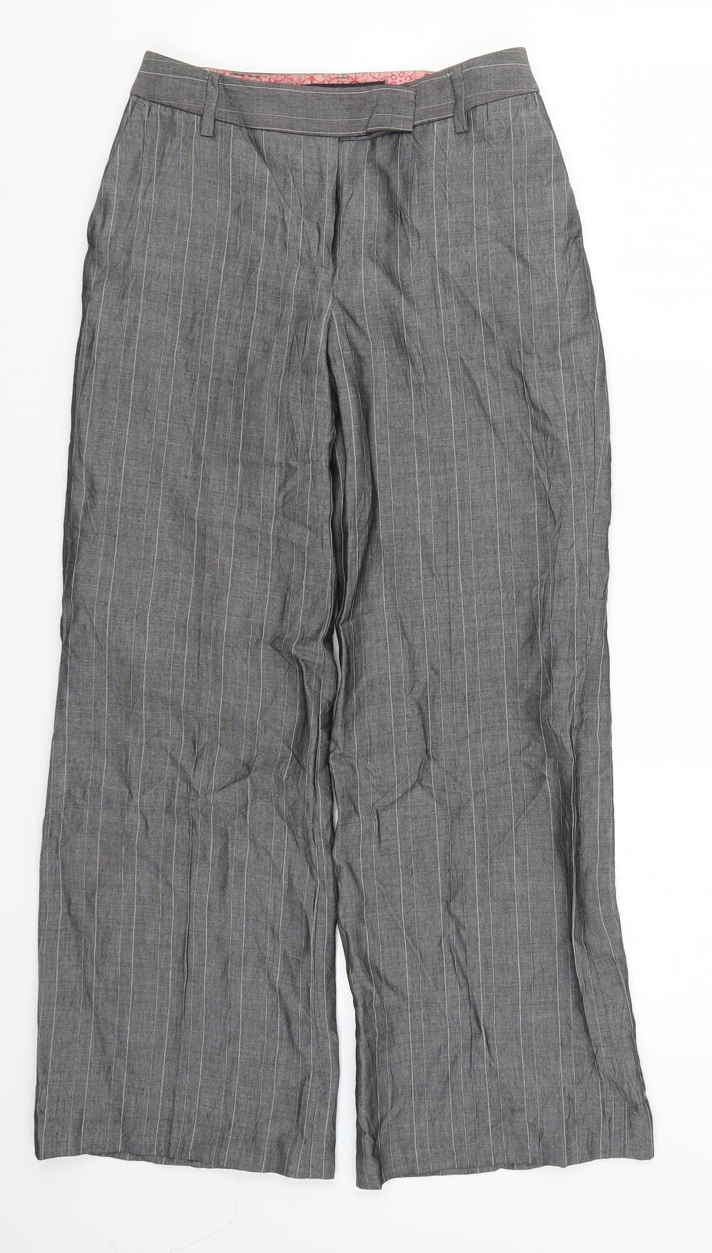 NEXT Womens Grey Striped  Trousers  Size 6 L27 in