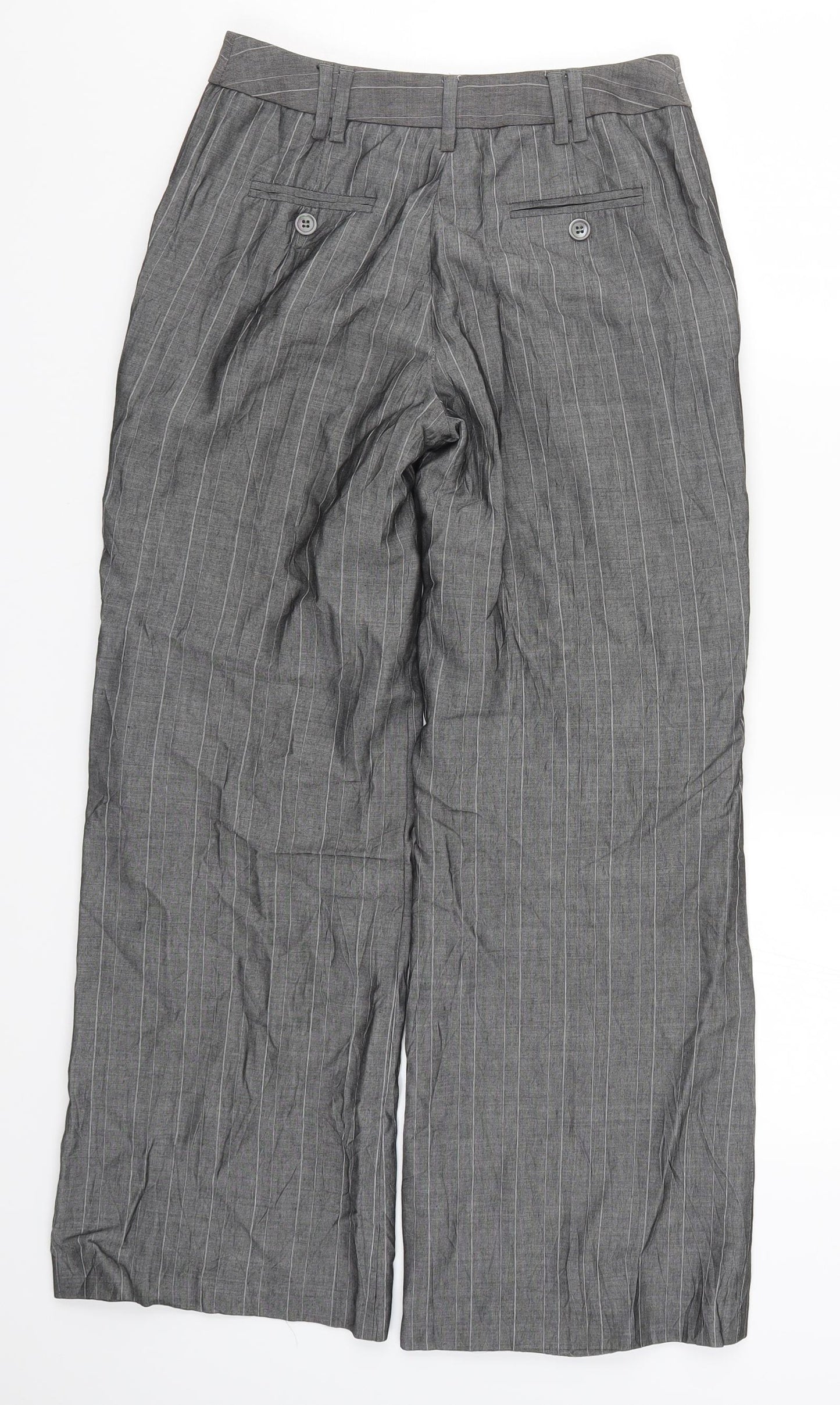NEXT Womens Grey Striped  Trousers  Size 6 L27 in