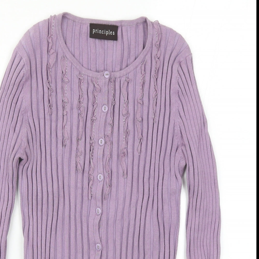Principles Womens Purple  Knit Cardigan Jumper Size 12