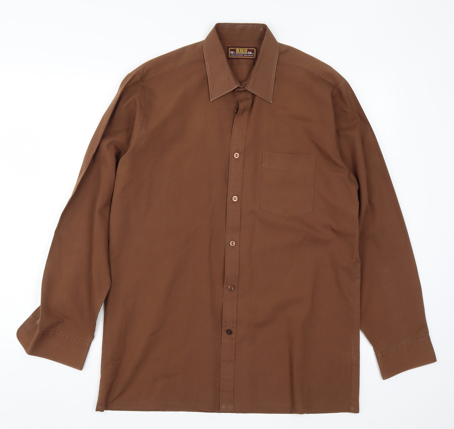 BHS Mens Brown    Dress Shirt Size 15.5