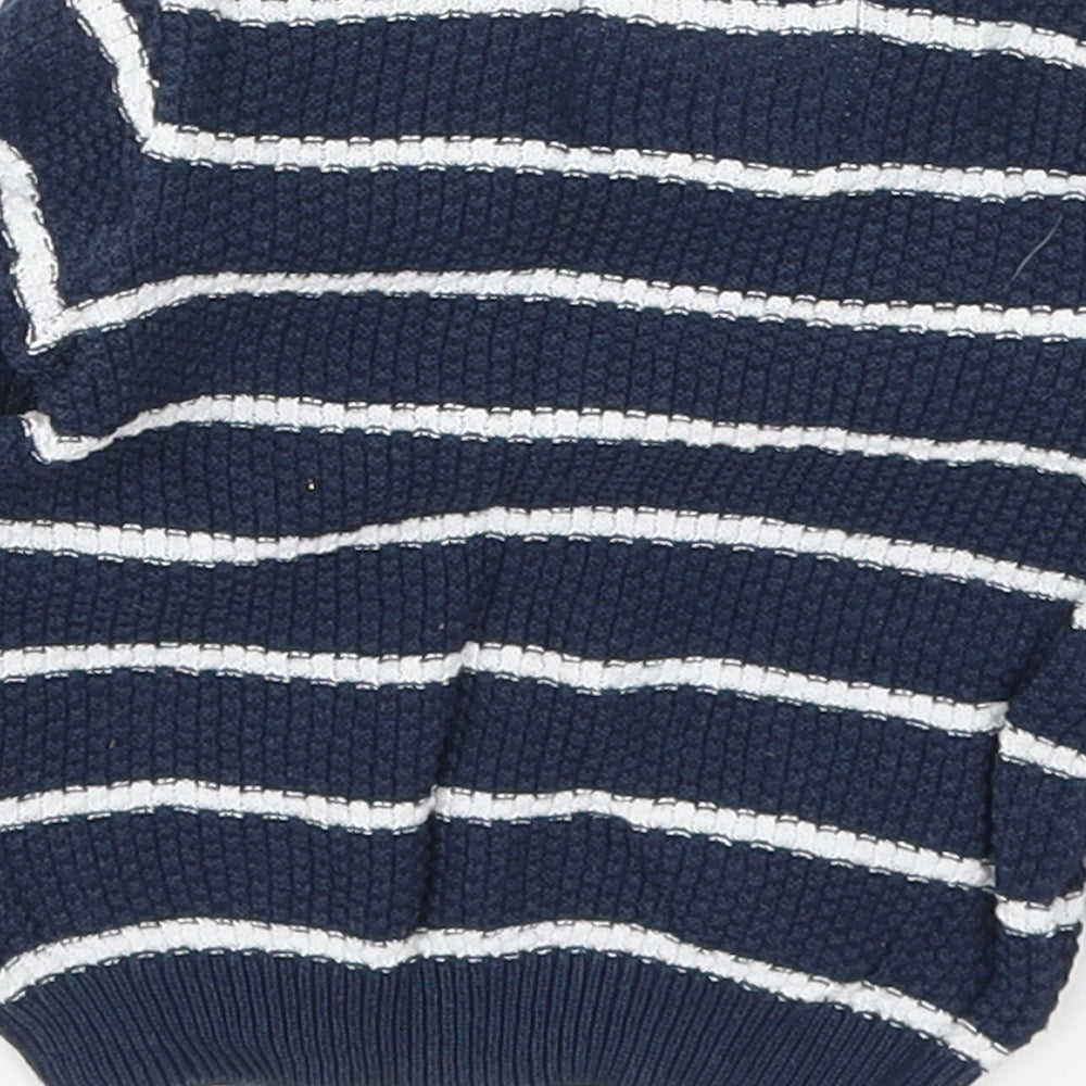 F&F Boys Blue Striped Knit Pullover Jumper Size 3-6 Months