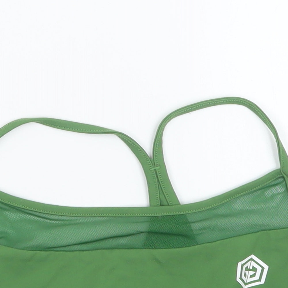 GYMGARMZ Womens Green   Cropped T-Shirt Size S  - Sports Bra