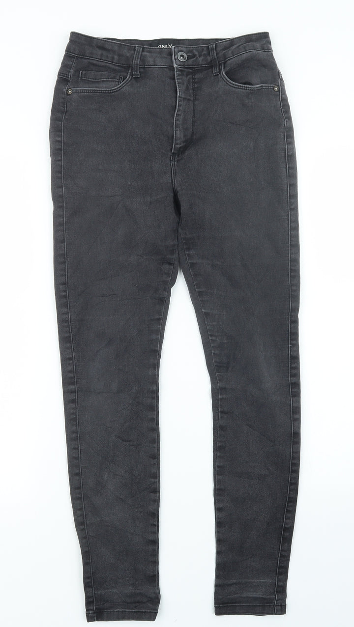 Only Womens Black Denim Straight Jeans Size M L27 in