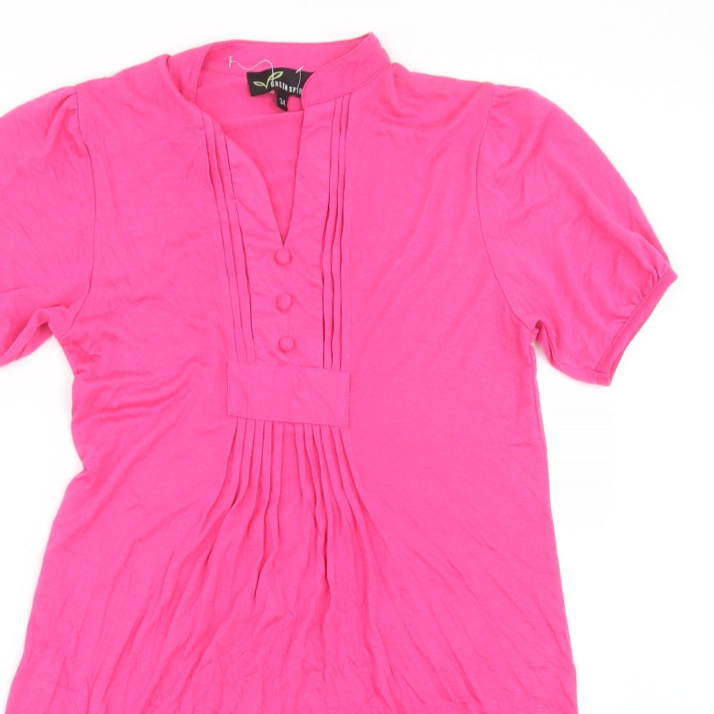 Green Spirit Womens Pink   Basic T-Shirt Size 6
