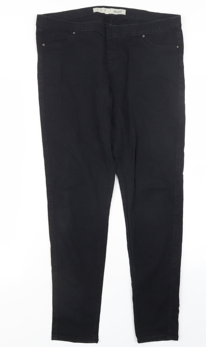 Denim Co. Womens Black Denim Straight Jeans Size 14 L29.5 in