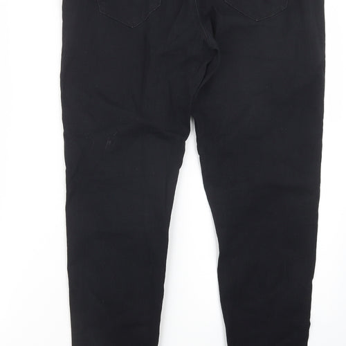 Denim Co. Womens Black  Denim Straight Jeans Size 14 L29.5 in
