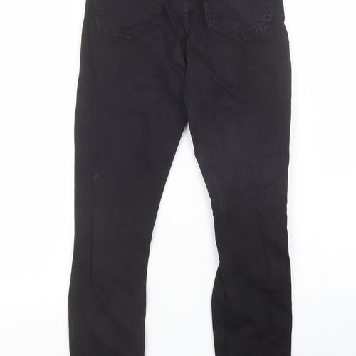 Topshop Womens Black  Denim Straight Jeans Size 23 in L27 in