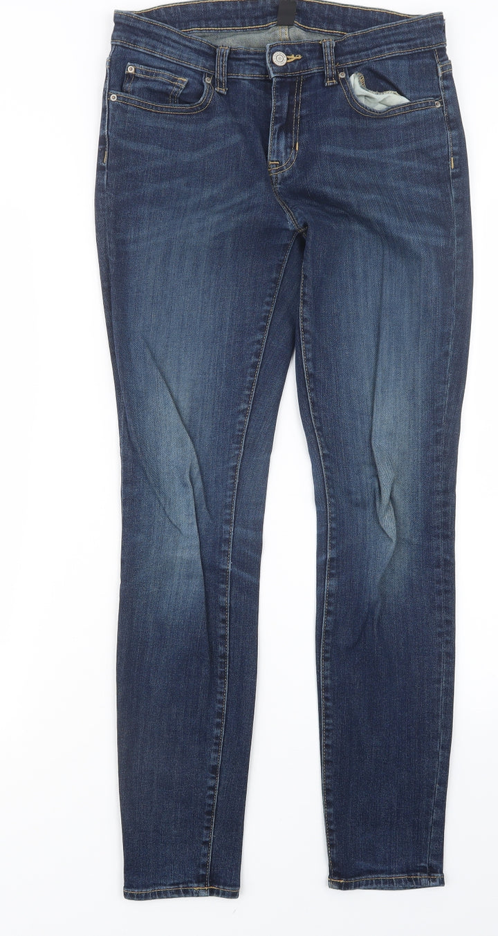 Preworn Womens Blue  Denim Straight Jeans Size 8 L30 in