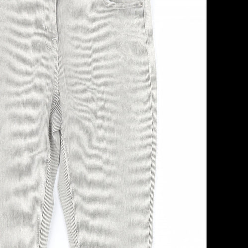 NEXT Womens Grey Striped Denim Cropped Jeans Size 10 L23 in