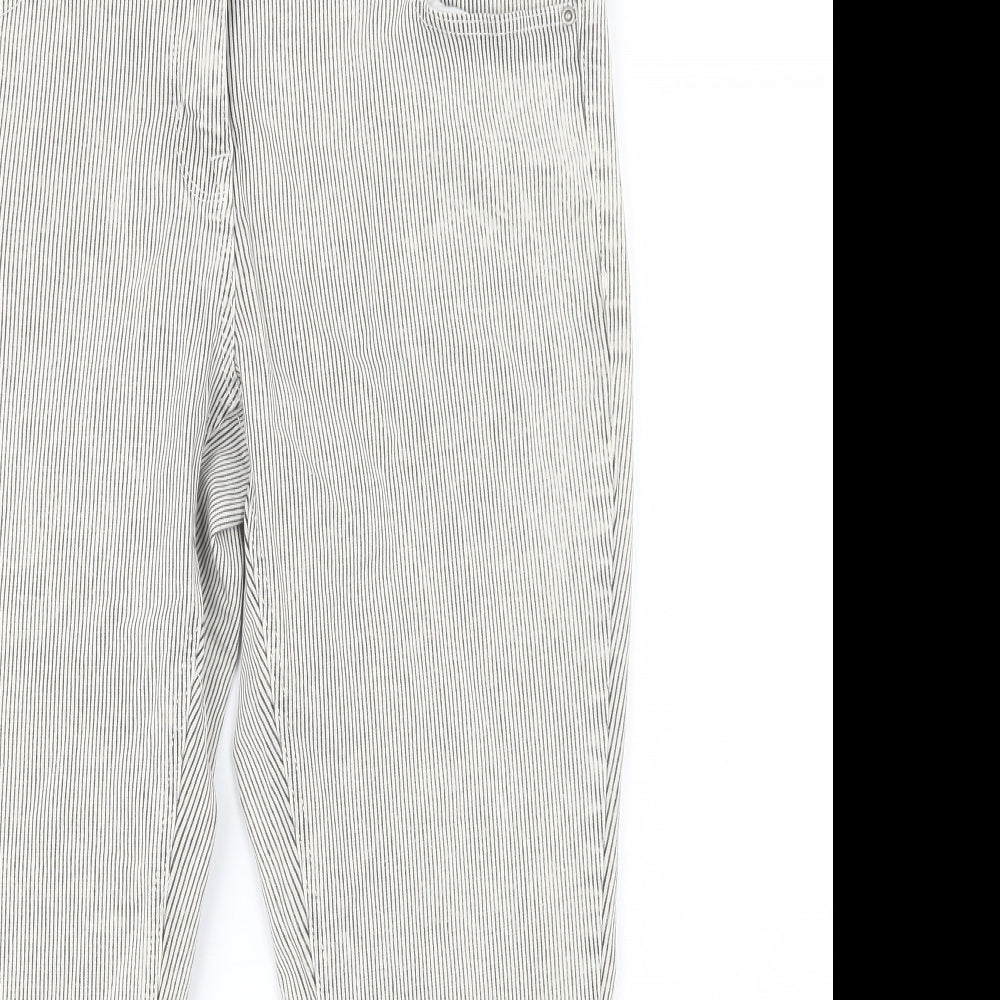 NEXT Womens Grey Striped Denim Cropped Jeans Size 10 L23 in