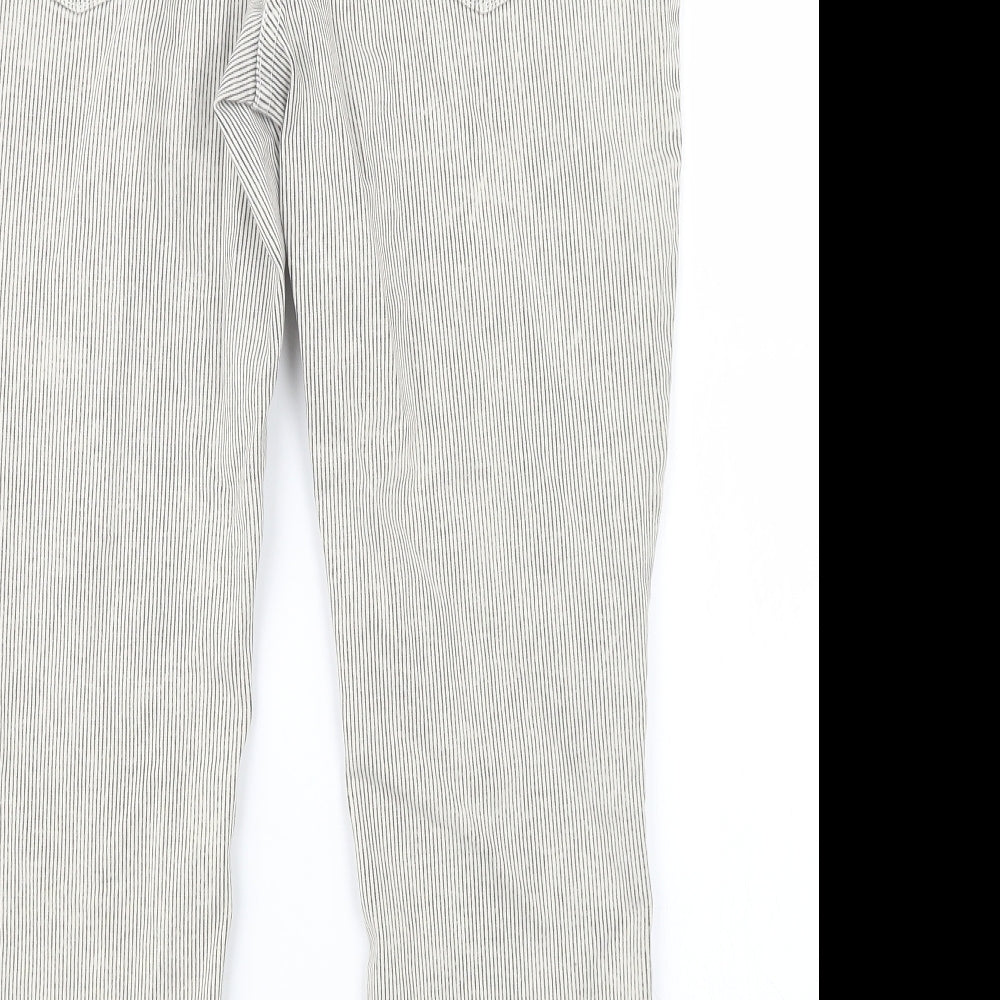 NEXT Womens Grey Striped Denim Cropped Jeans Size 10 L23 in