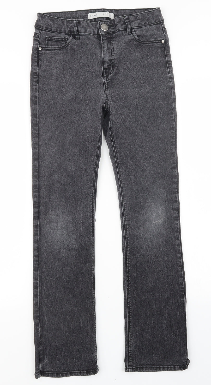 George Womens Black  Denim Bootcut Jeans Size 10 L28 in