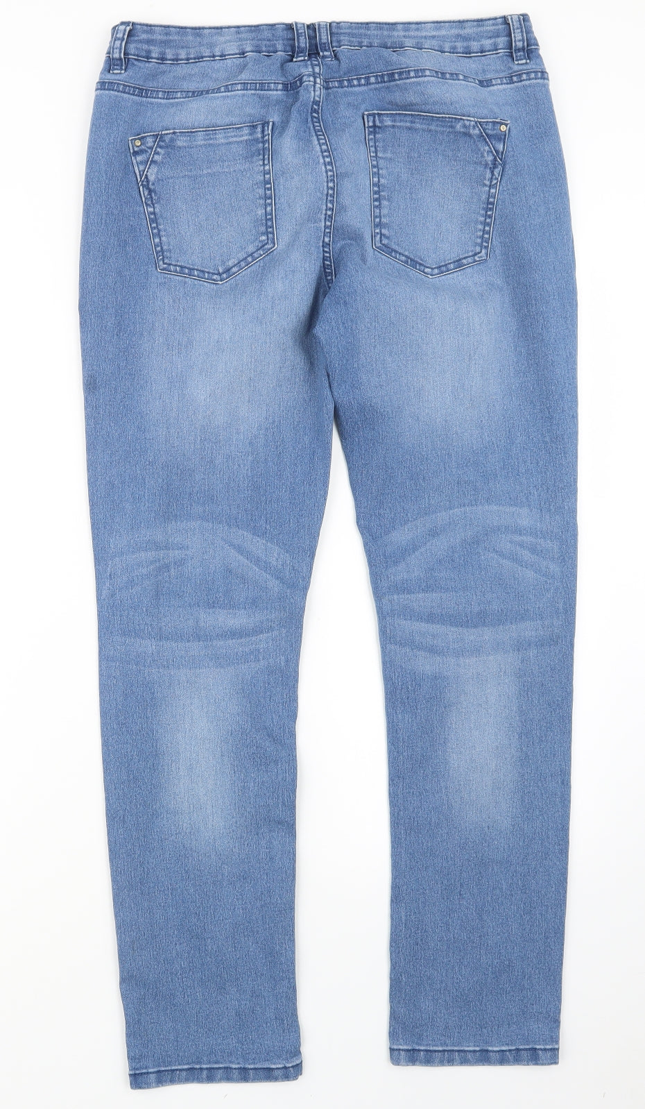 Denim Co. Womens Blue  Denim Straight Jeans Size 12 L29 in